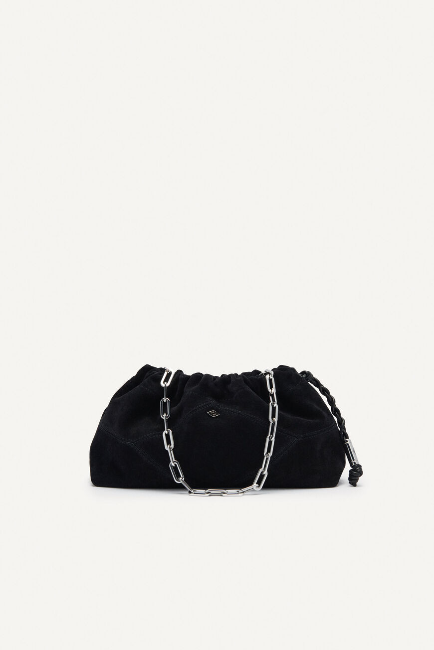 ba&sh suede leather small shoulder bag JUNE NOIR