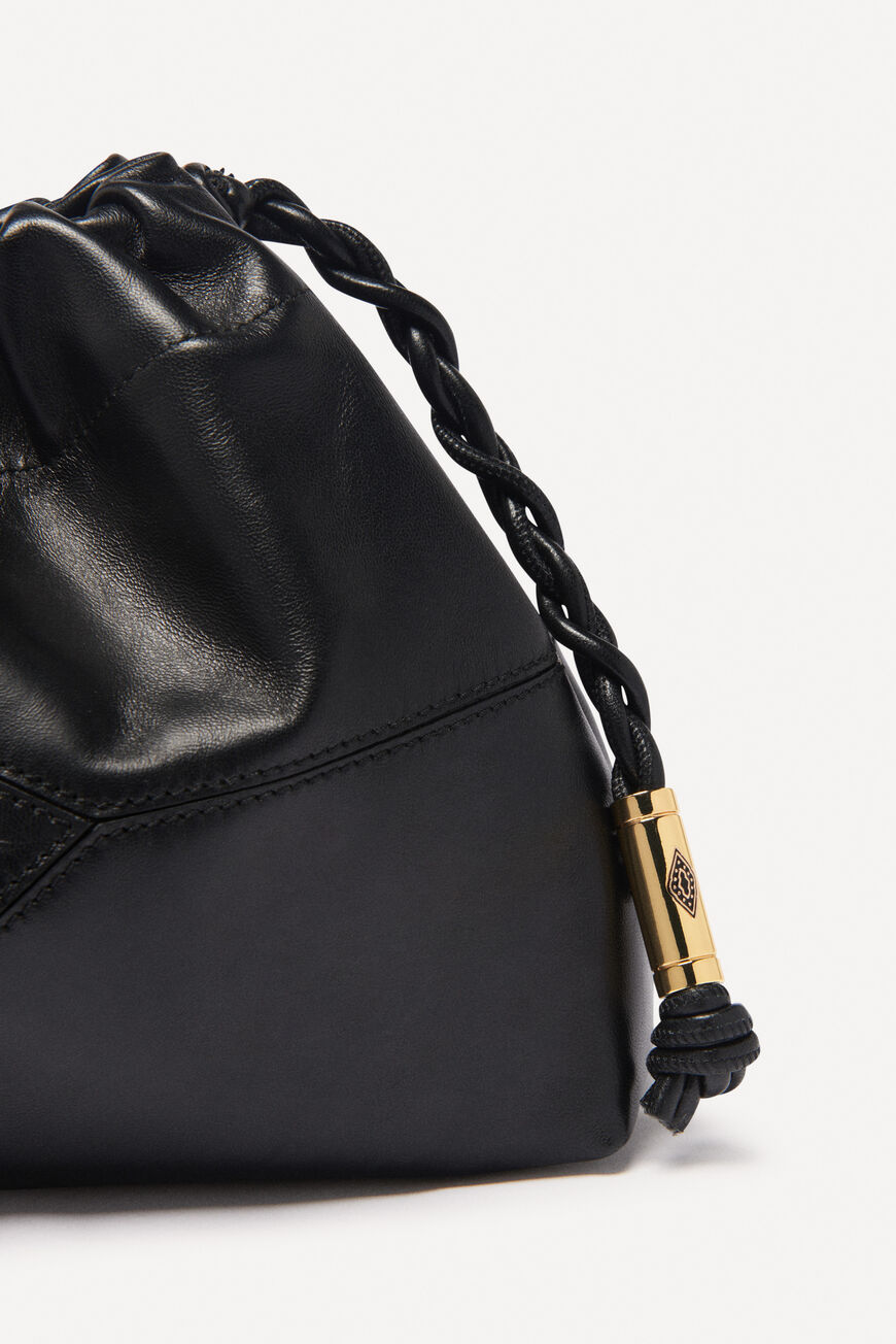 ba&sh leather clutch bag JUNE BLACK
