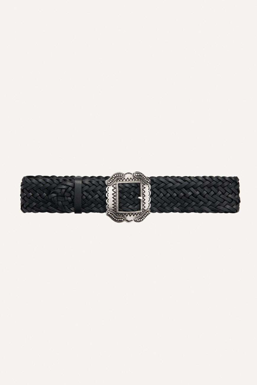 ba&sh leather braided belt BRAID BLACK