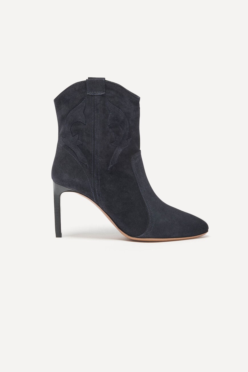 ba&sh suede ankle boots CAITLIN NAVY