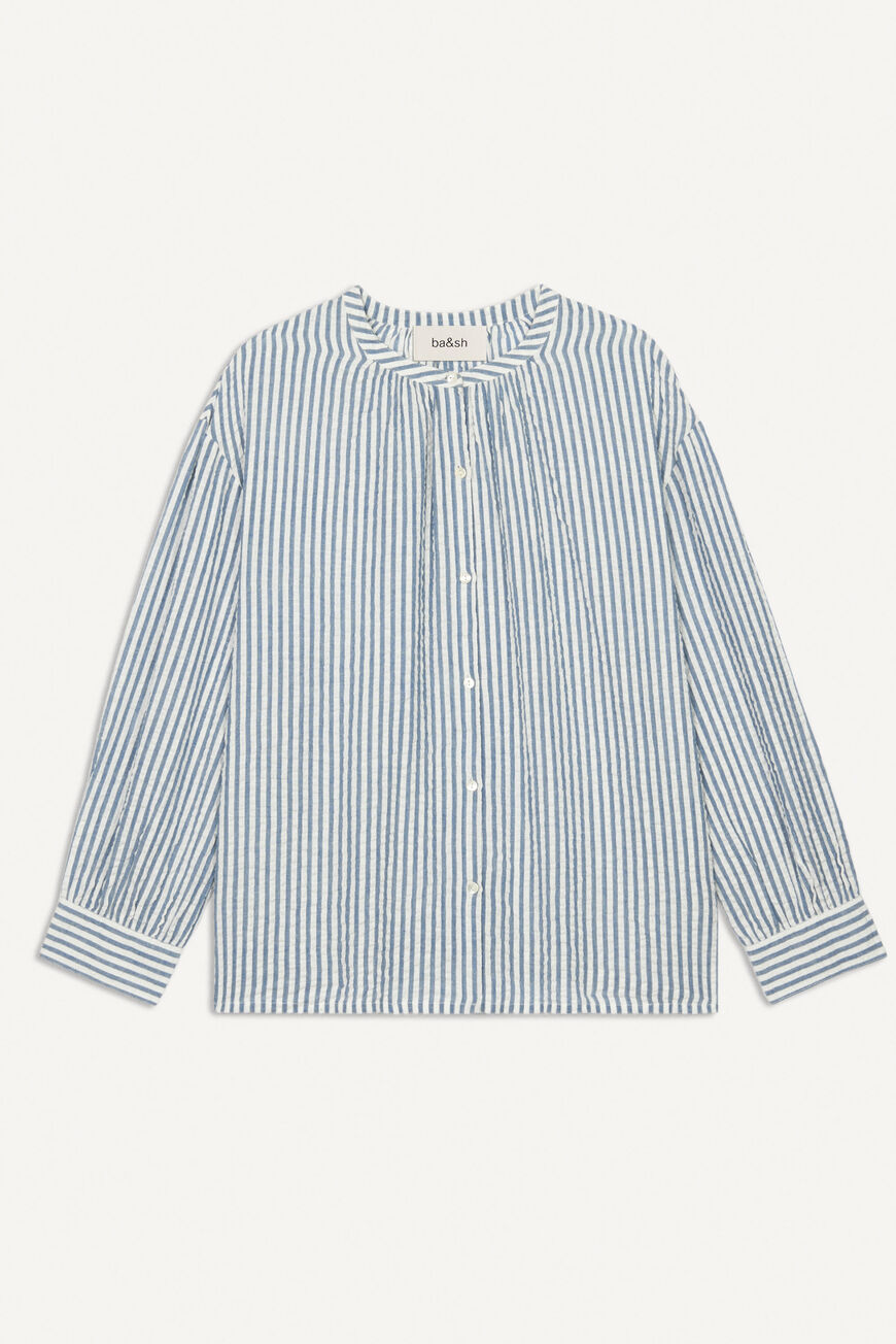 ba&sh striped cotton shirt STOBY BLUE
