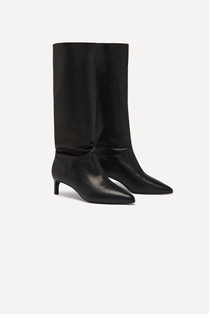 ba&sh leather boots CASTA BLACK