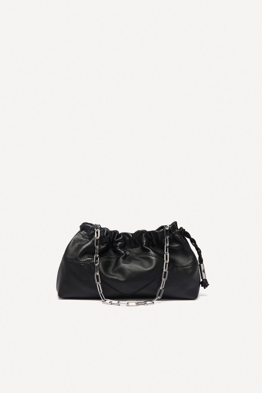 ba&sh small leather clutch bag JUNE NOIR