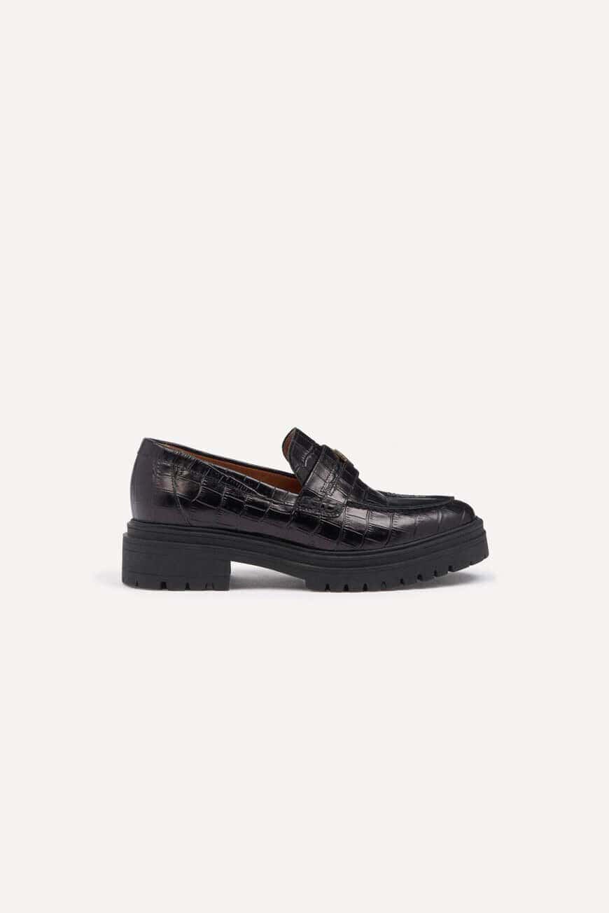 ba&sh leather platform loafers CARTER BLACK