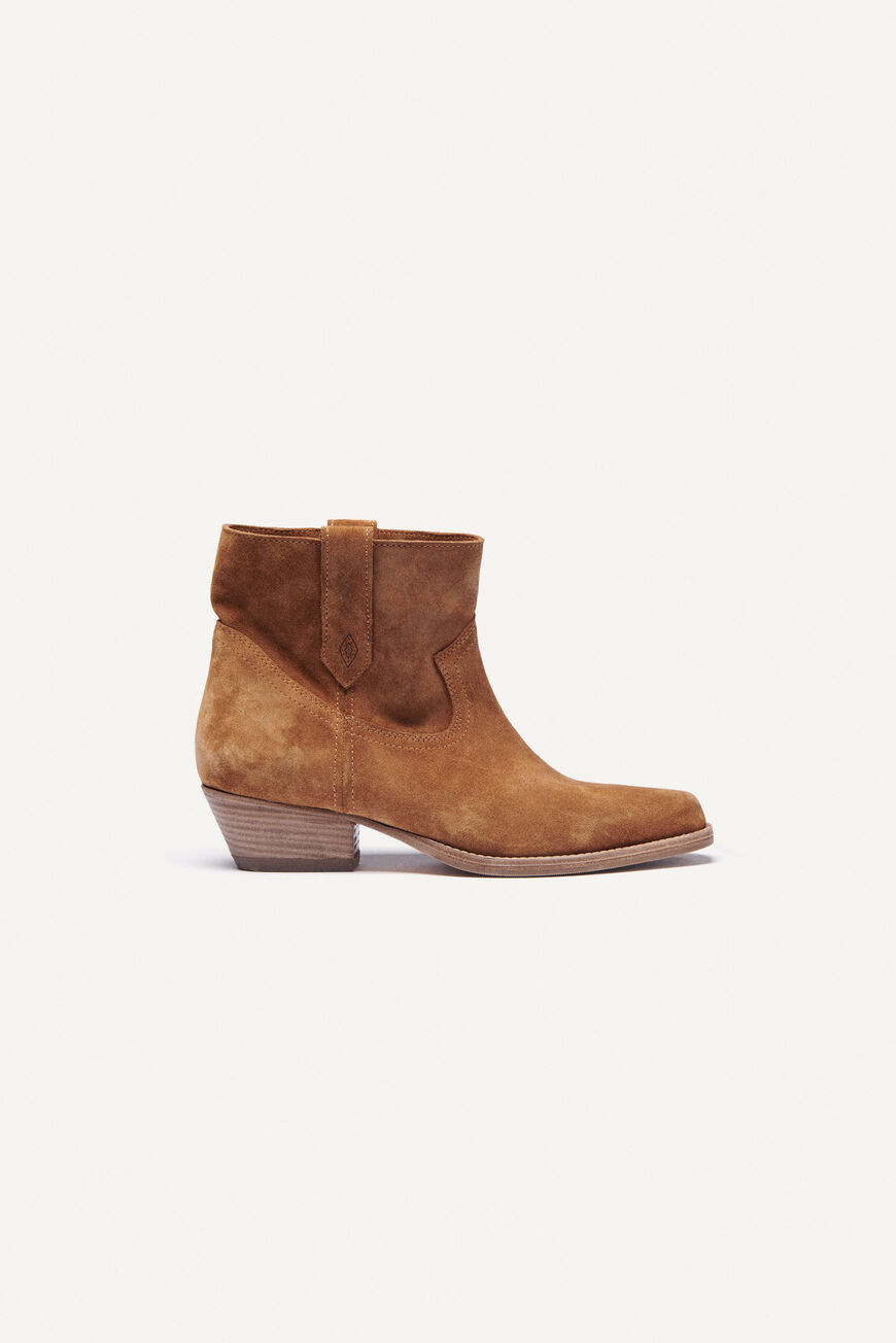 ba&sh suede leather ankle boots CRAY NOISETTE