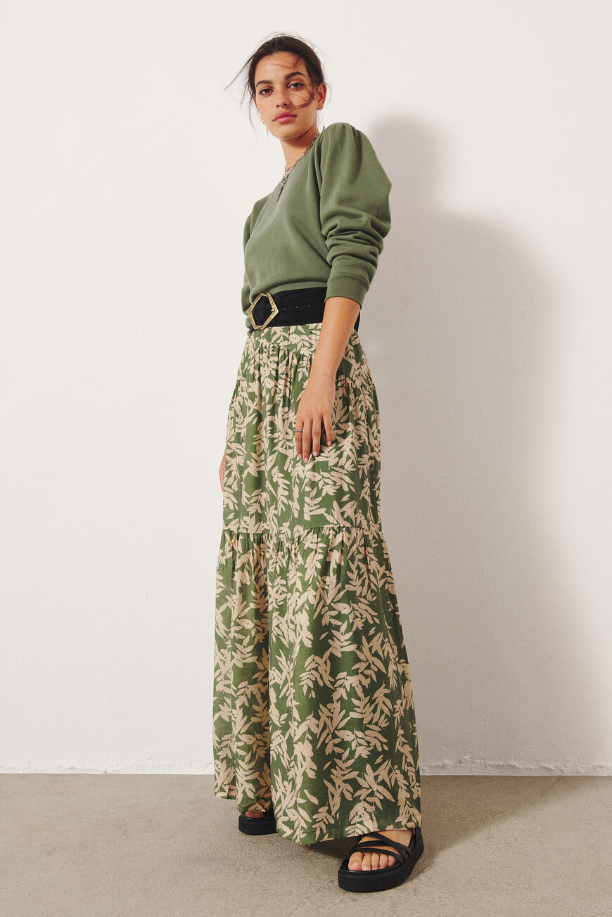 ba&sh printed long skirt TALLY GREEN
