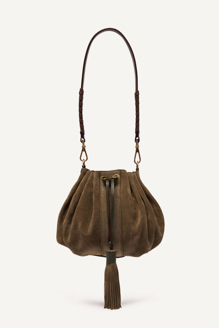 ba&sh leather purse bag DAHLIA KAKI