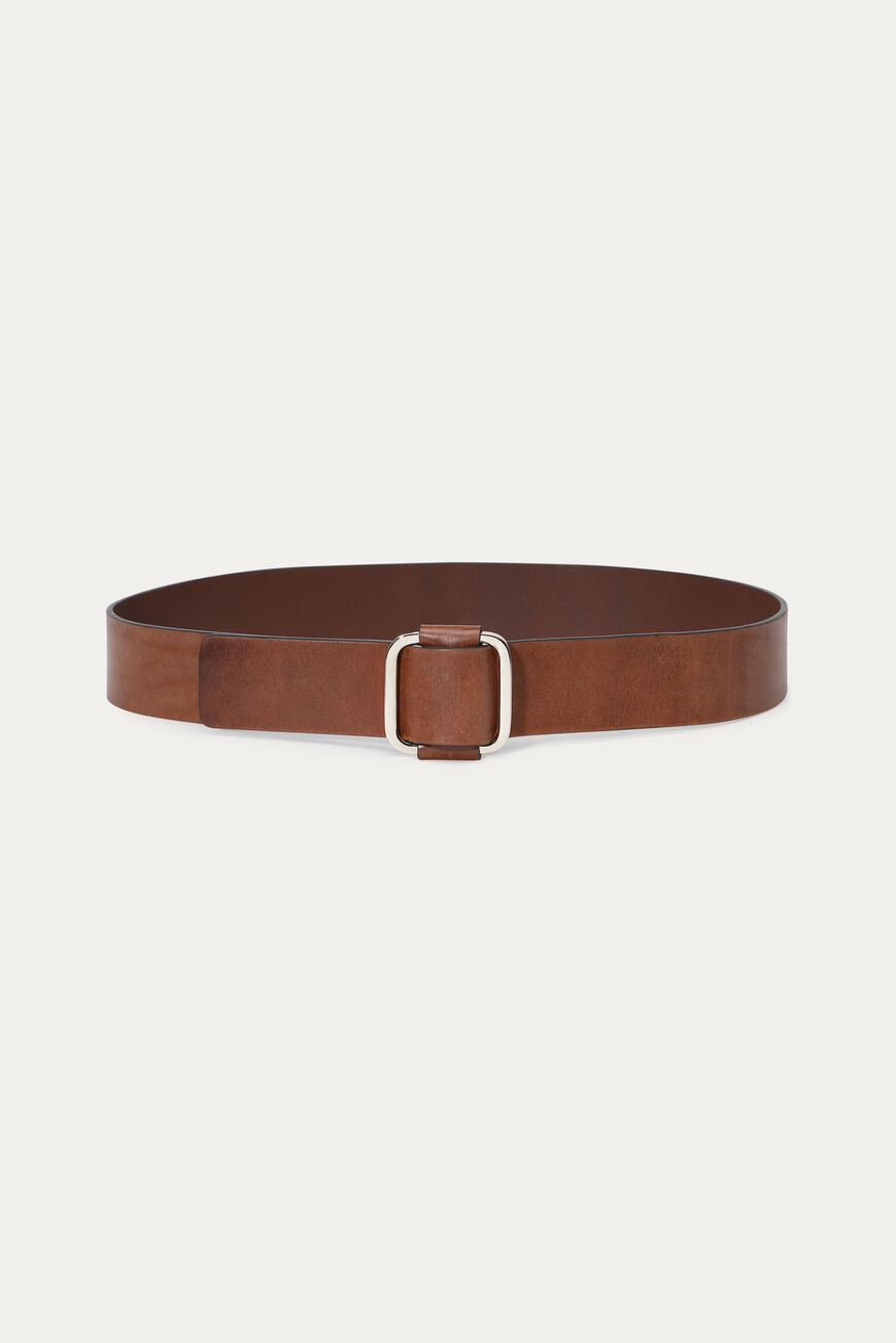 ba&sh leather belt BOXANE CAMEL